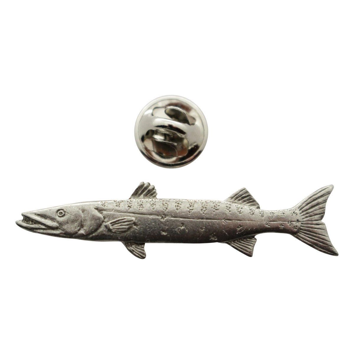 Barracuda Pin ~ Antiqued Pewter ~ Lapel Pin ~ Sarah's Treats & Treasures